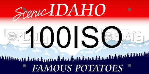 100ISO Idaho License Plate