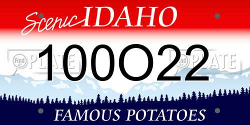 100O22 Idaho License Plate