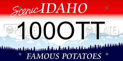 100OTT Idaho License Plate
