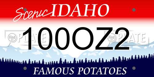 100OZ2 Idaho License Plate