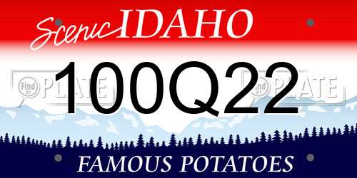 100Q22 Idaho License Plate