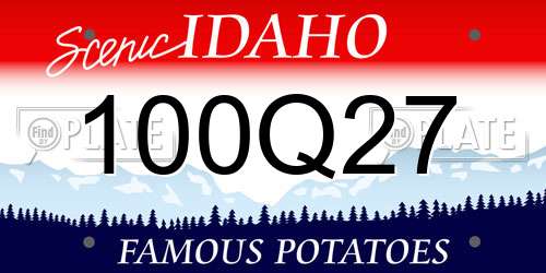 100Q27 Idaho License Plate