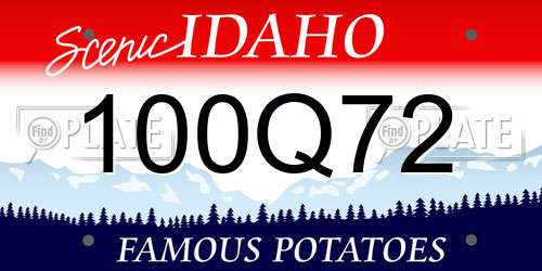 100Q72 Idaho License Plate
