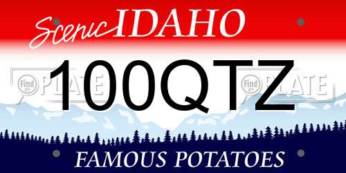 100QTZ Idaho License Plate