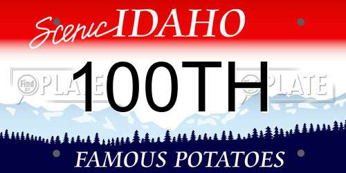 100TH Idaho License Plate
