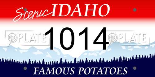1014 Idaho License Plate