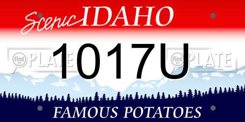 1017U Idaho License Plate