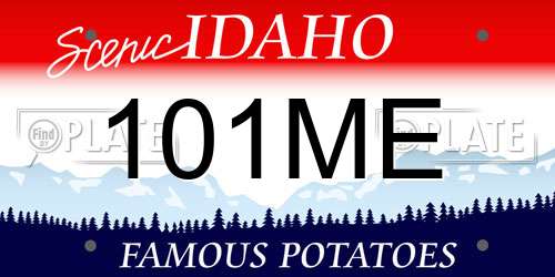 101ME Idaho License Plate
