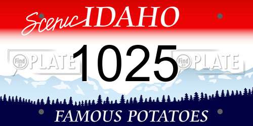1025 Idaho License Plate