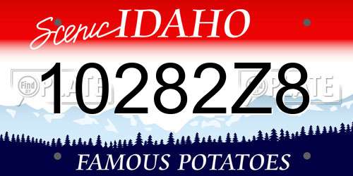 10282Z8 Idaho License Plate