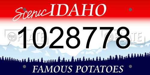 1028778 Idaho License Plate