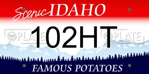 102HT Idaho License Plate