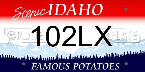 102LX Idaho License Plate