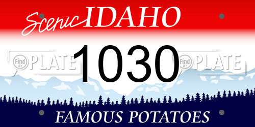 1030 Idaho License Plate