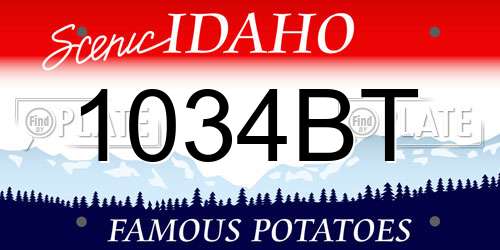 1034BT Idaho License Plate