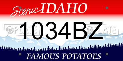 1034BZ Idaho License Plate