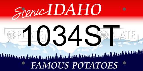 1034ST Idaho License Plate