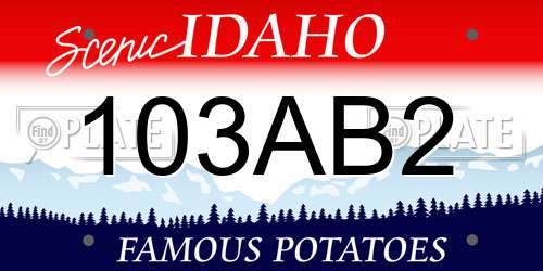 103AB2 Idaho License Plate