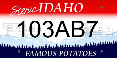 103AB7 Idaho License Plate