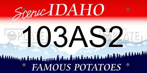 103AS2 Idaho License Plate