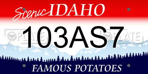 103AS7 Idaho License Plate