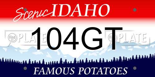 104GT Idaho License Plate