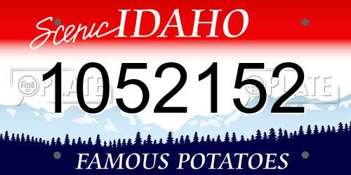 1052152 Idaho License Plate