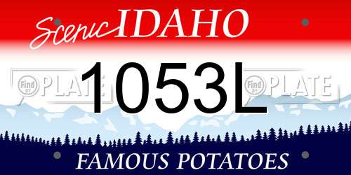 1053L Idaho License Plate