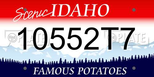 10552T7 Idaho License Plate