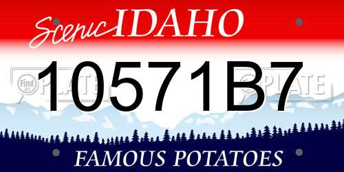 10571B7 Idaho License Plate