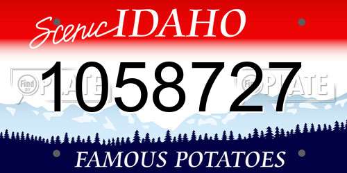 1058727 Idaho License Plate