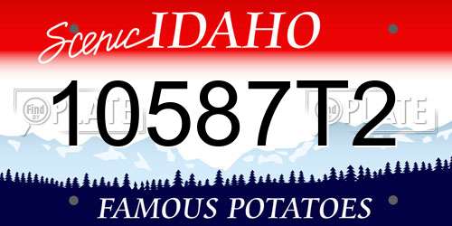 10587T2 Idaho License Plate