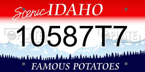 10587T7 Idaho License Plate