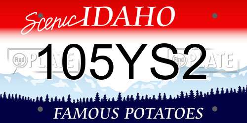 105YS2 Idaho License Plate
