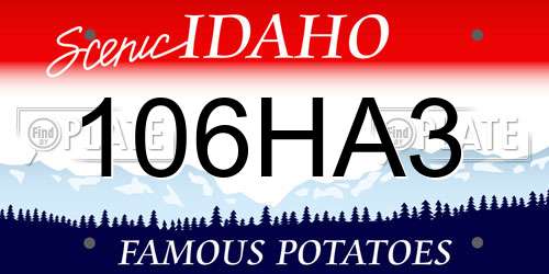 106HA3 Idaho License Plate