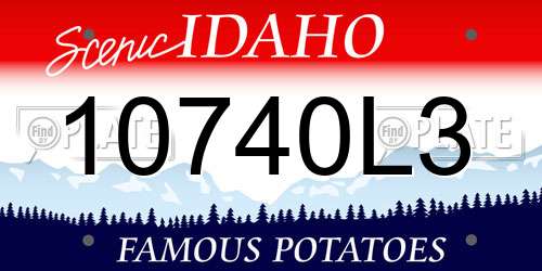 10740L3 Idaho License Plate