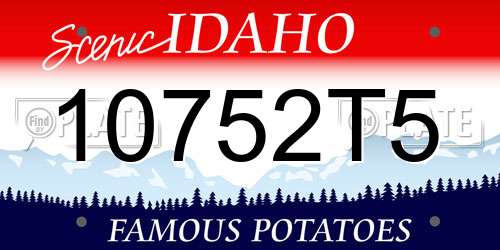 10752T5 Idaho License Plate