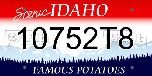 10752T8 Idaho License Plate
