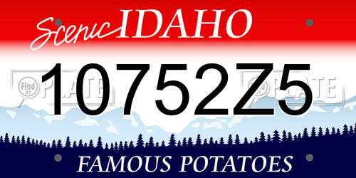 10752Z5 Idaho License Plate