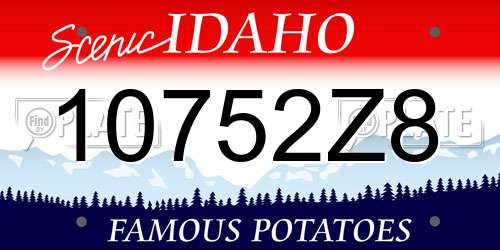 10752Z8 Idaho License Plate