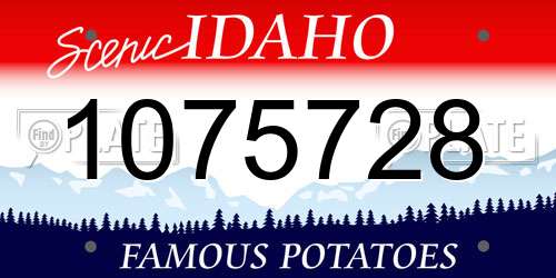 1075728 Idaho License Plate