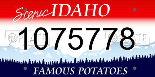 1075778 Idaho License Plate