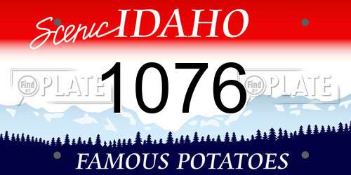 1076 Idaho License Plate