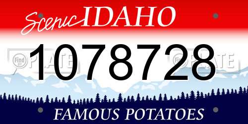 1078728 Idaho License Plate
