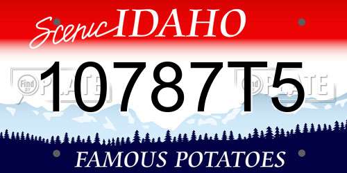 10787T5 Idaho License Plate