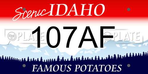 107AF Idaho License Plate
