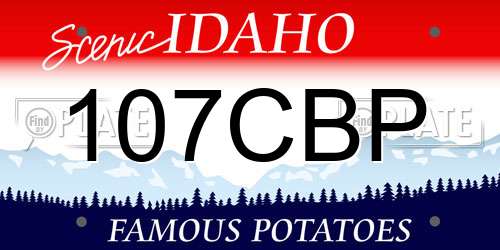 107CBP Idaho License Plate