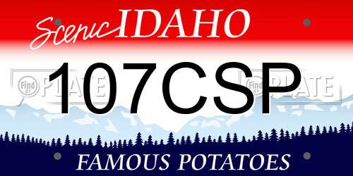 107CSP Idaho License Plate