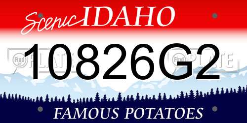 10826G2 Idaho License Plate
