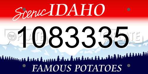 1083335 Idaho License Plate